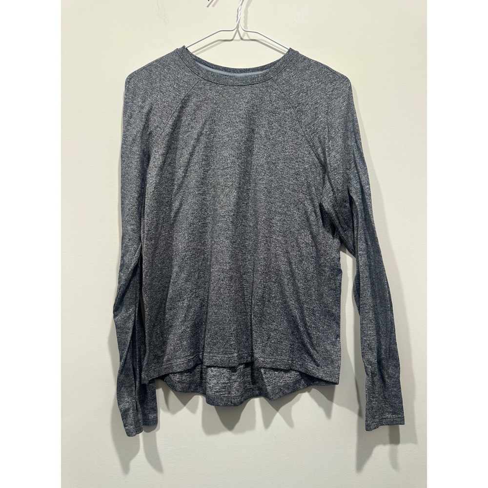Lululemon Long Sleeve Grey‎ Heathered Running Top LW3HIOR Size 6